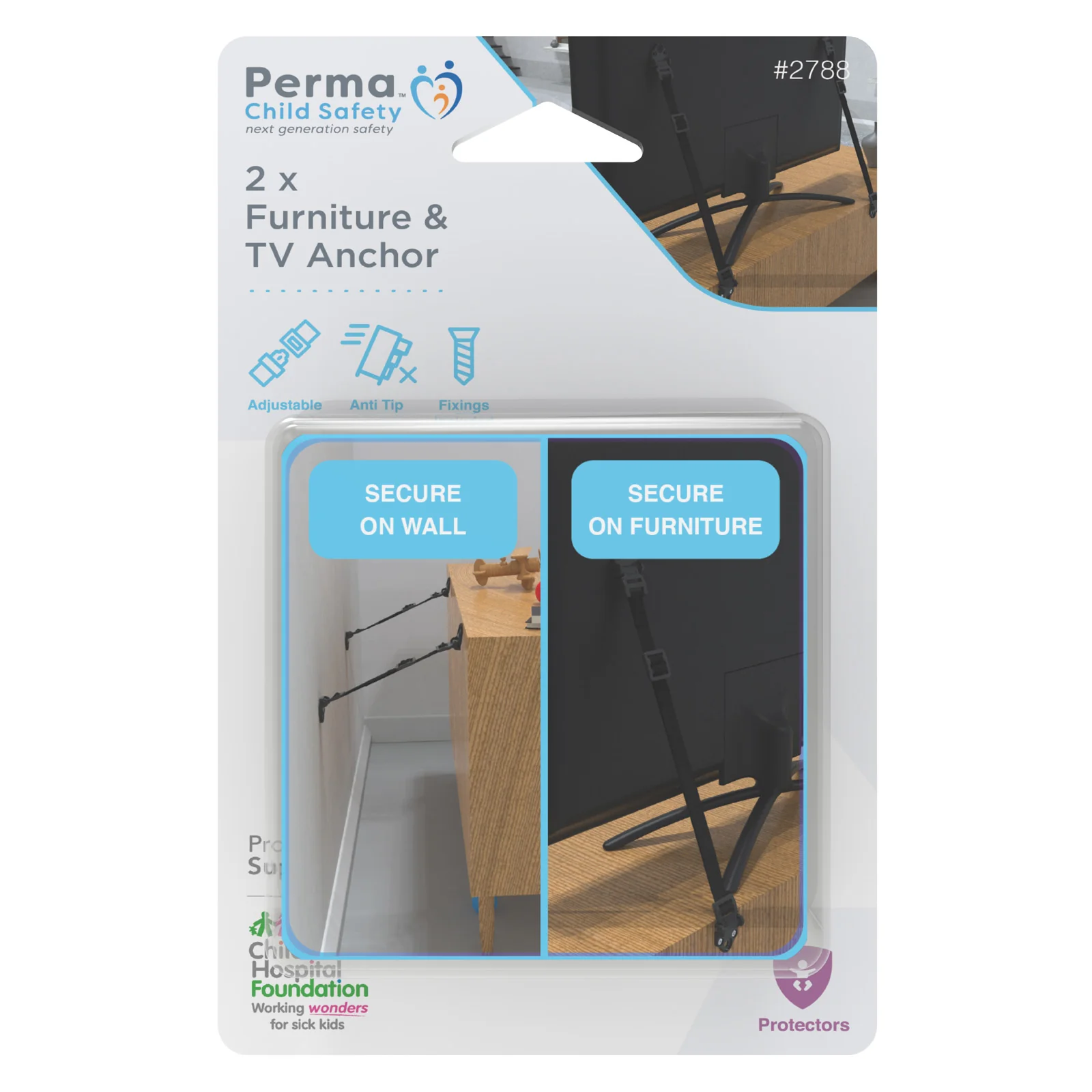 Adjustable Furniture & TV Anchors | Plastic Frame - Image 3