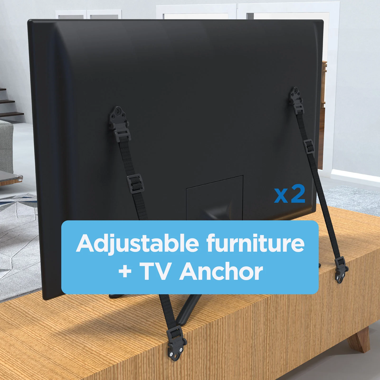 Adjustable Furniture & TV Anchors | Plastic Frame - Image 5