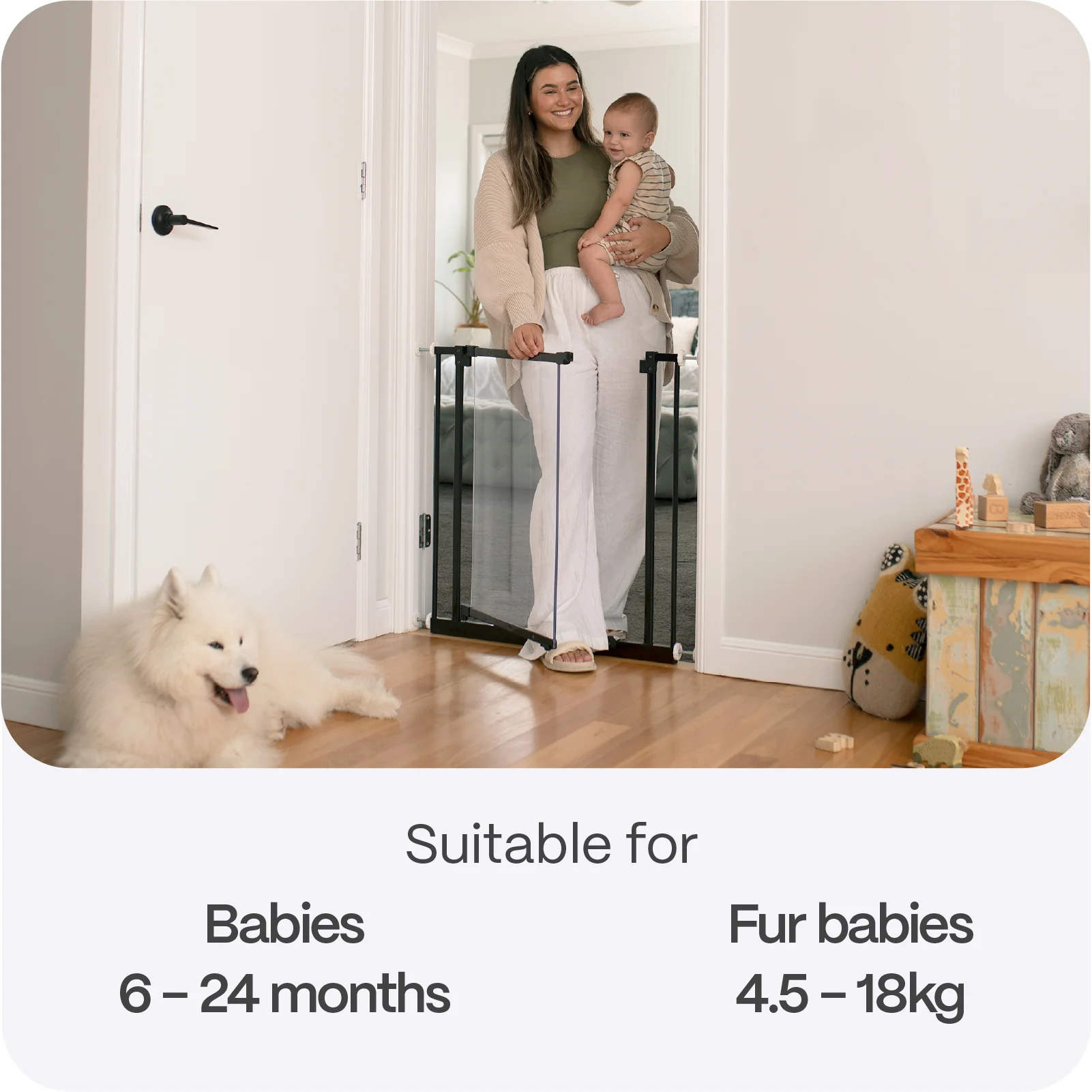 Clear Easy Fit Baby Gate | 0.82m W x 0.76m H - Image 6