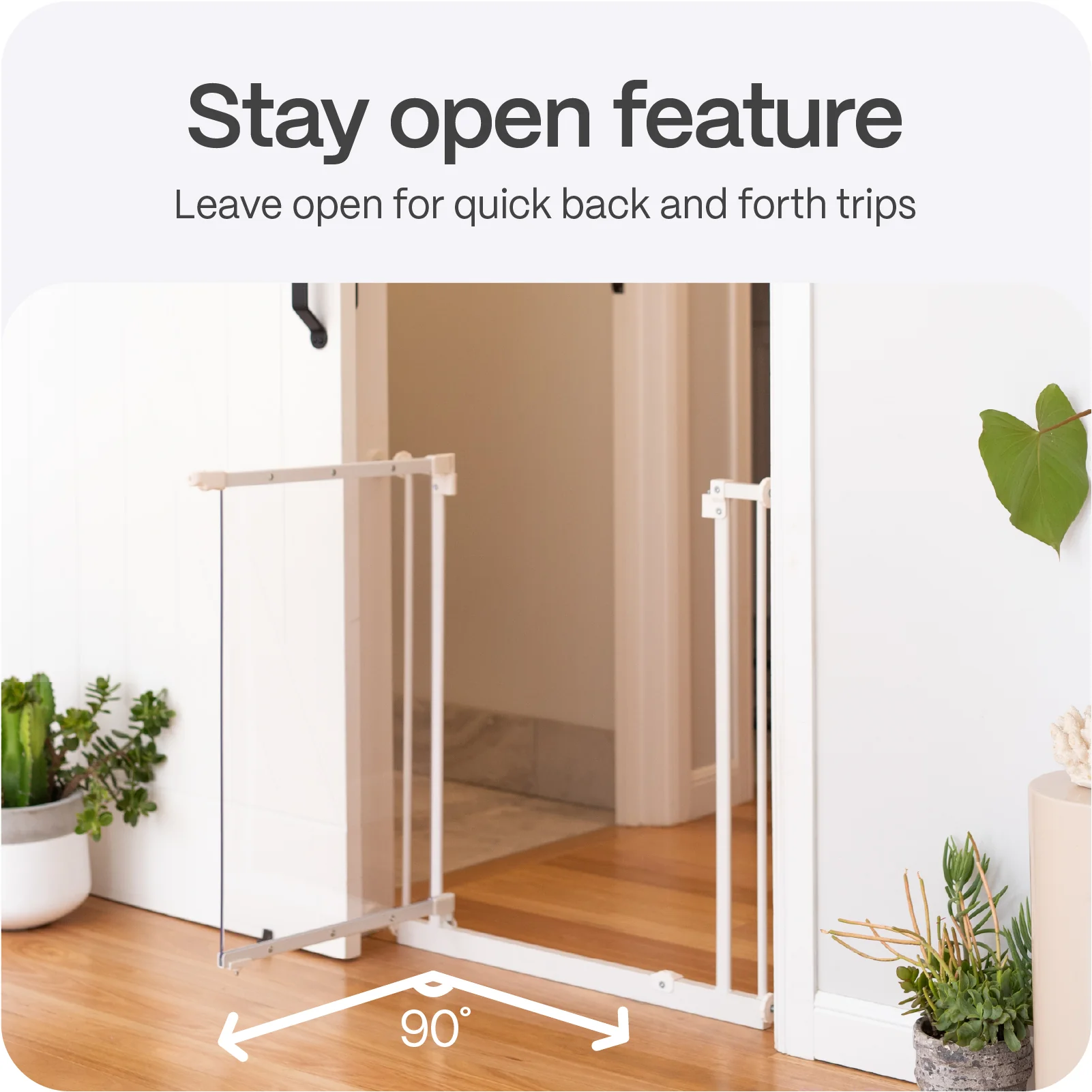 Clear Easy Fit Baby Gate | 0.82m W x 0.76m H - Image 9